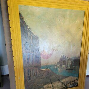 Venetian original oil painting framed and signed by artist